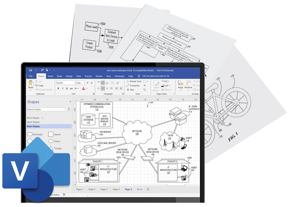 Master patent drawing skills in Microsoft Visio